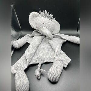 Mud Pie Mudpie Knitted Gray Elephant Lovey Security Blanket